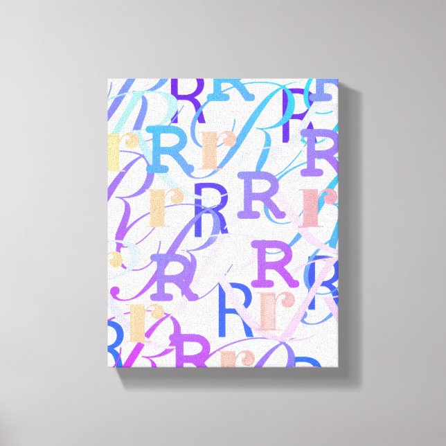Lienzo Confeti de Letras "R" (Anverso)