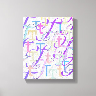 Lienzo Confeti de Letras "T"