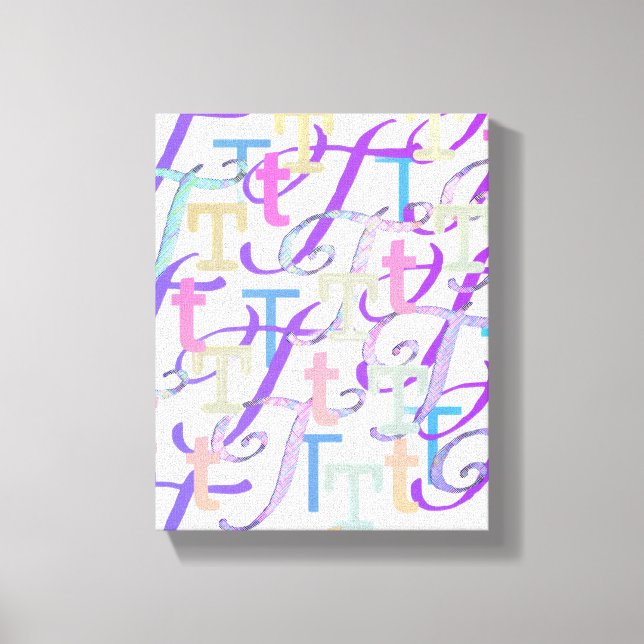 Lienzo Confeti de Letras "T" (Anverso)
