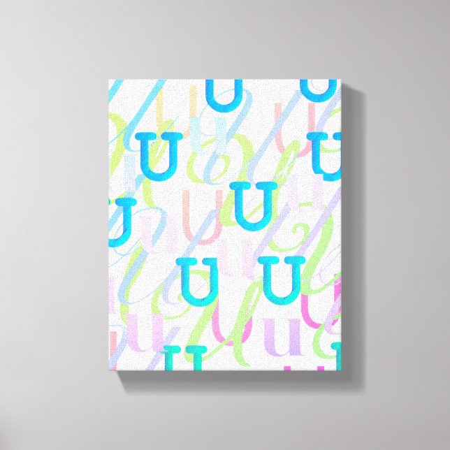 Lienzo Confeti de Letras "U" (Anverso)