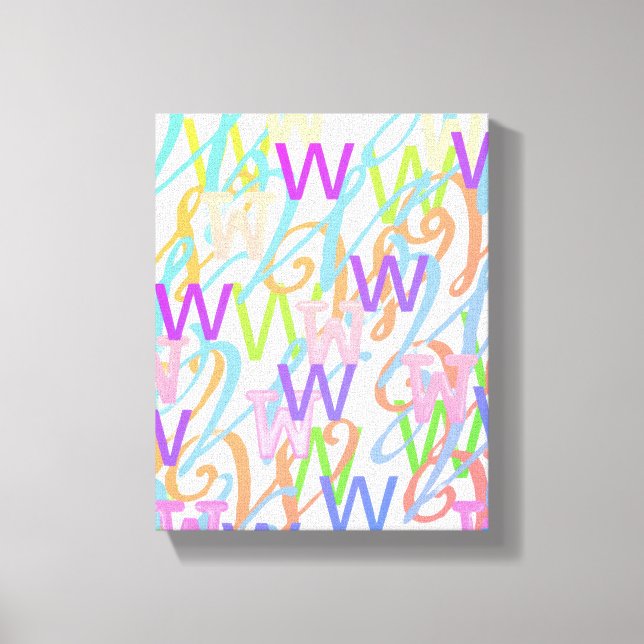 Lienzo Confeti de Letras "W" (Anverso)