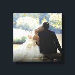 Lienzo Confeti personalizado del oro de la foto<br><div class="desc">LONA ENVUELTA CONFETI PERSONALIZADA DEL ORO DE LA FOTO. Diseñó coordinar con nuestra colección del boda del confeti del polvo de oro. Modifique para requisitos particulares con su propia foto y nombres. Atracción de confeti elegante del oro. Diseñado por Piglet© puro en www.zazzle.com/purepiglet*.</div>