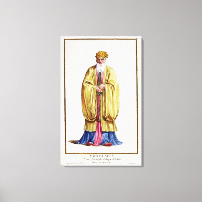 Lienzo Confucio (551-479 AC), de "Receuil des Estampes" (Anverso)