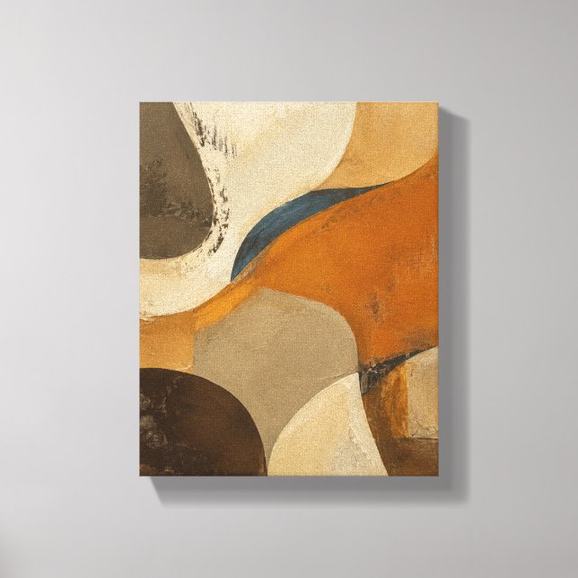 Lienzo Conjunto de marea ocre texturizado abstracto neutr (Anverso)
