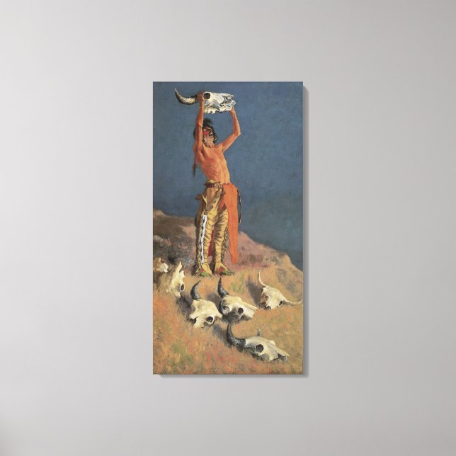 Lienzo Conjurando el búfalo por Frederic Remington (Anverso)