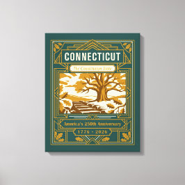 Lienzo Connecticut Art Deco América 250 Aniversario
