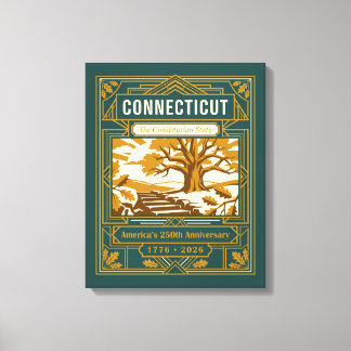 Lienzo Connecticut Art Deco América 250 Aniversario