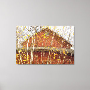 Lienzo Connecticut Barn En Otoño