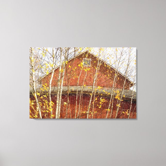 Lienzo Connecticut Barn En Otoño (Anverso)