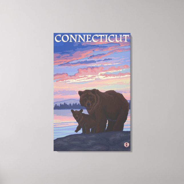 Lienzo ConnecticutBear y Cub (Anverso)