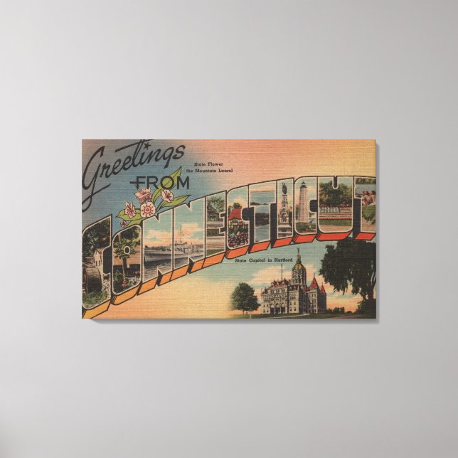 Lienzo ConnecticutEscenas de letras grandesConnecticut (Anverso)