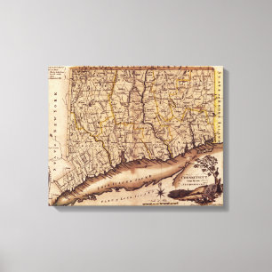 Lienzo ConnecticutMapa panorámicoConnecticut