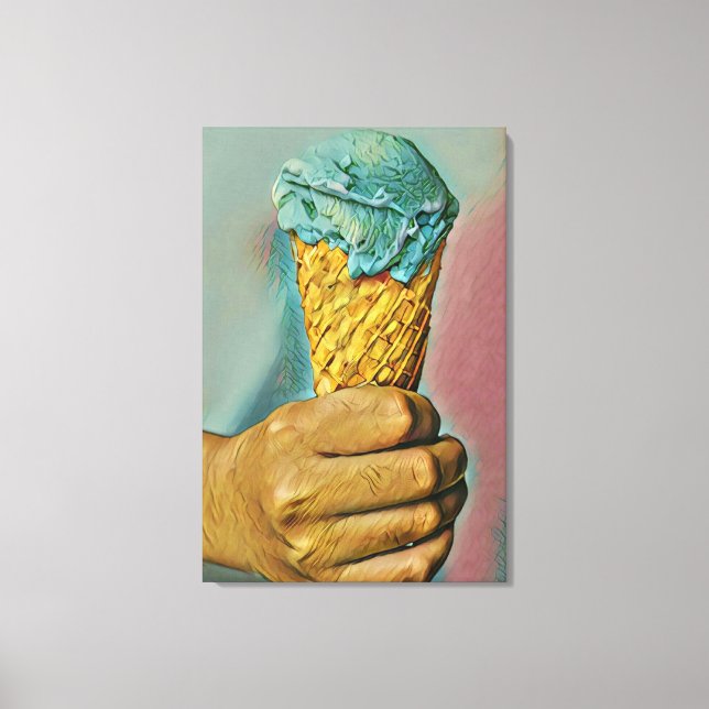 Lienzo Cono de helado vintage (Anverso)