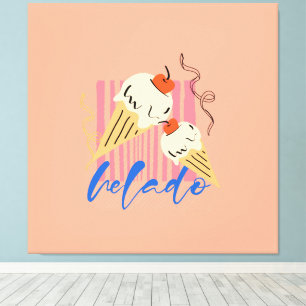 Lienzo Conos de helado italianos retro