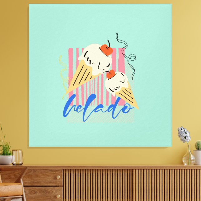 Lienzo Conos de helado italianos retro (Insitu (Sala de estar))