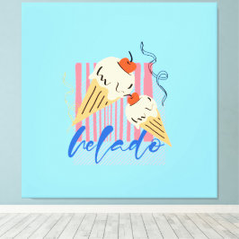 Lienzo Conos de helado italianos retro