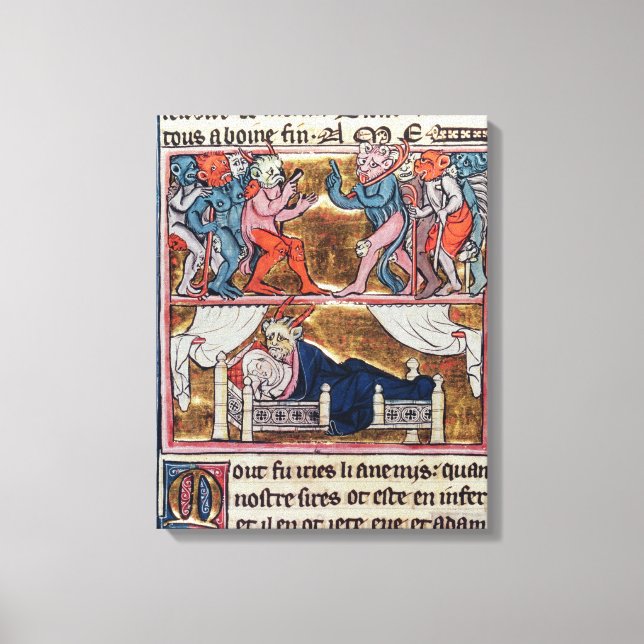 Lienzo Consejo de Demonios, de 'l'Histoire de Merlin' (Anverso)