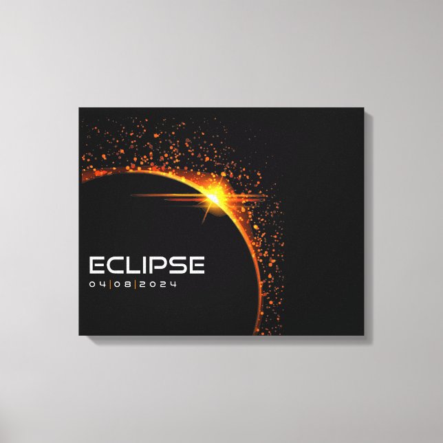 Lienzo Conservación de recuerdos de eclipse solar de 2024 (Anverso)
