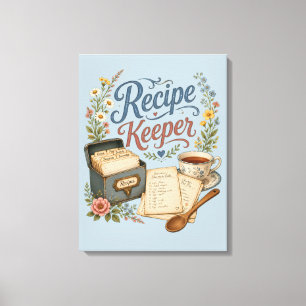 Lienzo Conservador de Recetas Florales Vintage Cottagecor