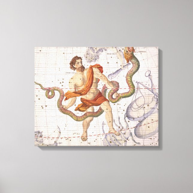 Lienzo Constelación de Ophicus y Serpens, placa 22 para (Anverso)