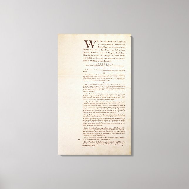 Lienzo Constitución de los Estados Unidos, 1787 (Anverso)