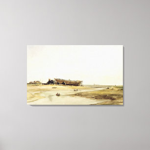 Lienzo Construcción naval (w/c en el papel)