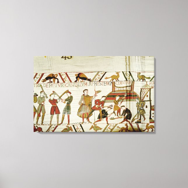 Lienzo Construyen las fortificaciones (Anverso)