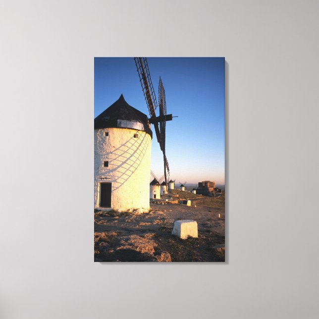 Lienzo Consuegra, La Mancha, España, molinos de viento (Anverso)