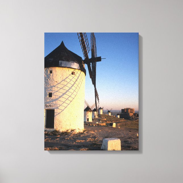 Lienzo Consuegra, La Mancha, España, molinos de viento (Anverso)