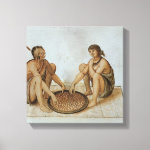 Lienzo Consumición india del hombre y de la mujer