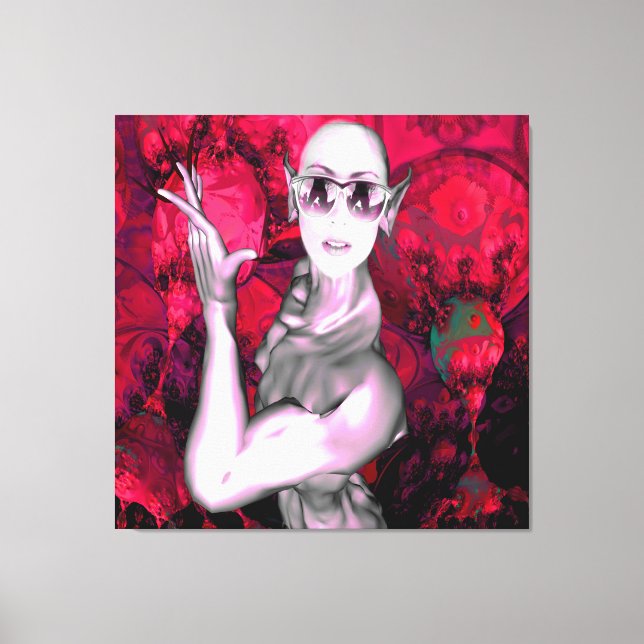 Lienzo Contacto alienígena (Anverso)