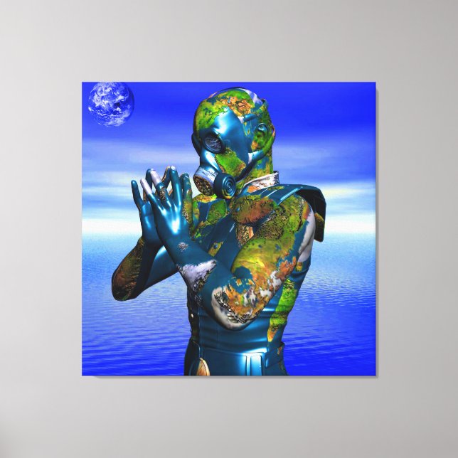 Lienzo Contaminación mundial (Anverso)