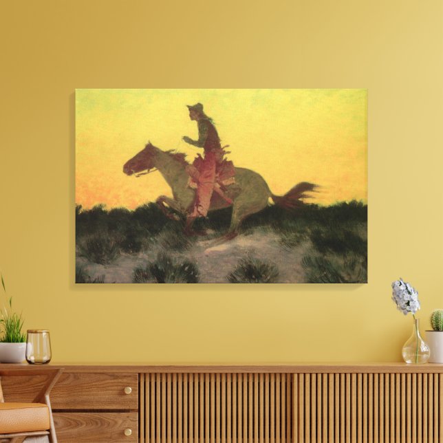 Lienzo Contra la puesta del sol de Remington, Vaqueros Vi (Insitu (Sala de estar))