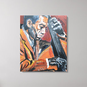 Lienzo Contrabajista de Jazz Neo-Expresionista