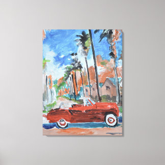 Lienzo Convertible Rojo Bajo Palmeras
