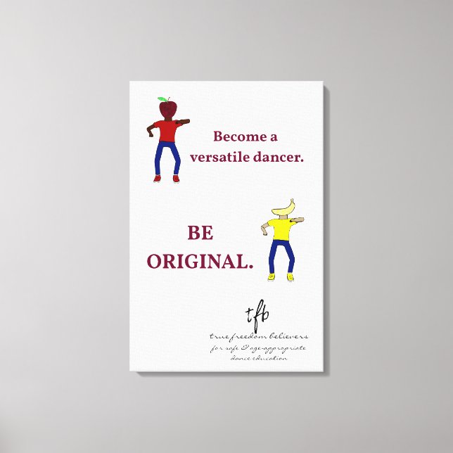 Lienzo Convertirse en un bailarín versátil blanco (Anverso)