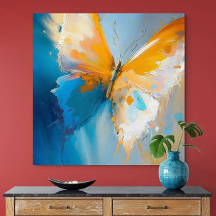Lienzo Convirtiéndose en Luz – Mariposa abstracta en movi