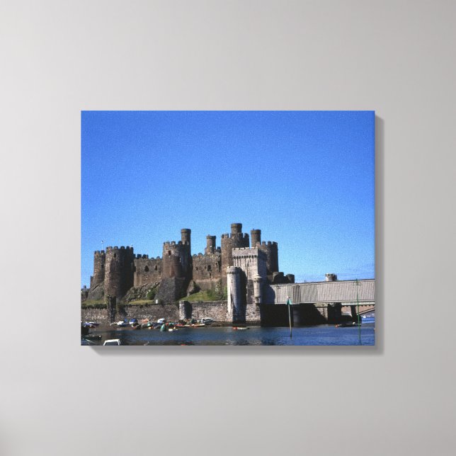 Lienzo Conwy Castle North Wales Poster de postales Faux C (Anverso)