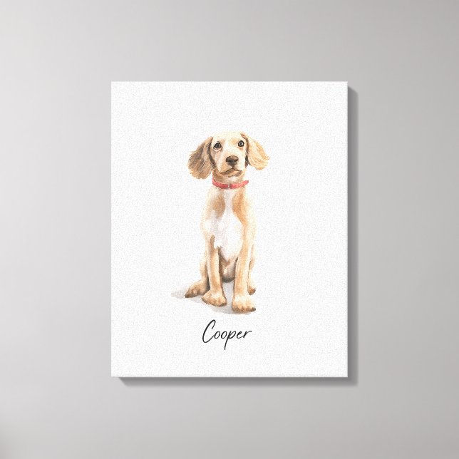 Lienzo Cooper - Ilustracion de Cachorro (Anverso)