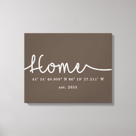Lienzo Coordenadas GPS para el hogar Personalizado modern