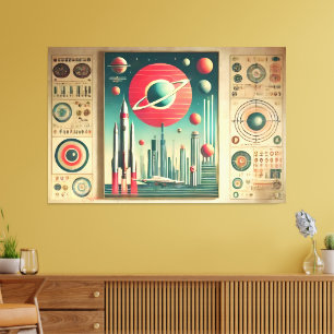 Lienzo Coordenadas Interplanetarias de la Era Espacial Re