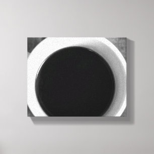 Lienzo Copa de café en blanco y negro en una antigua tasa