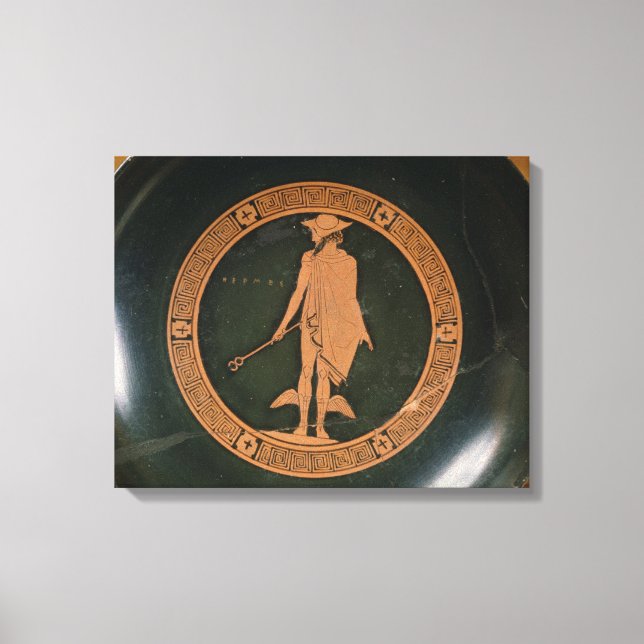 Lienzo Copa de figuras rojas griegas, representando al di (Anverso)