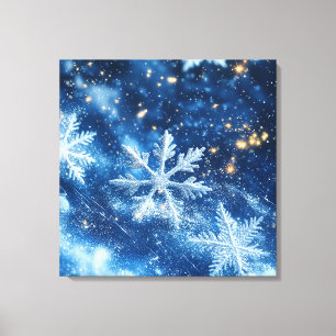 Lienzo Copo de Nieve Brillante Glitter Navidad de Inviern