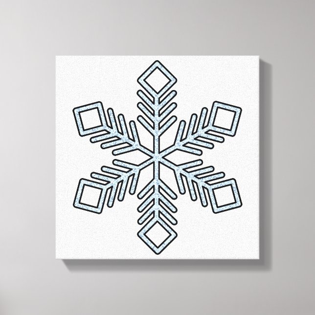 Lienzo Copo de Nieve Brillante - Ramas Azul Bebé (Anverso)