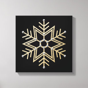 Lienzo Copo de nieve plateado y dorado