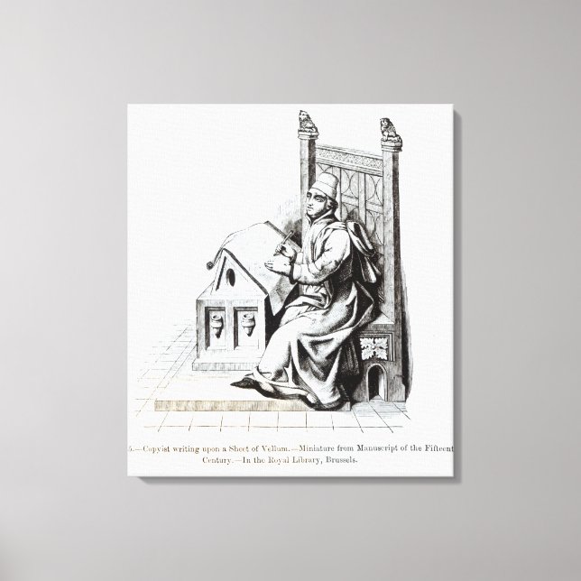 Lienzo Copyist escribe sobre una hoja de Vellum (Anverso)