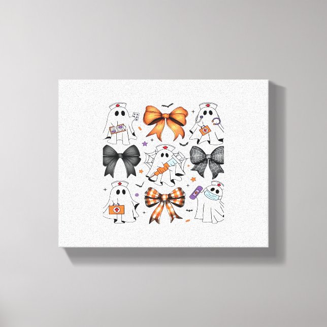 Lienzo Coquette Halloween Ghost Nurse Classic T-Shirt (Anverso)