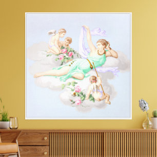 Lienzo Coquette Pastel Angel Clouds