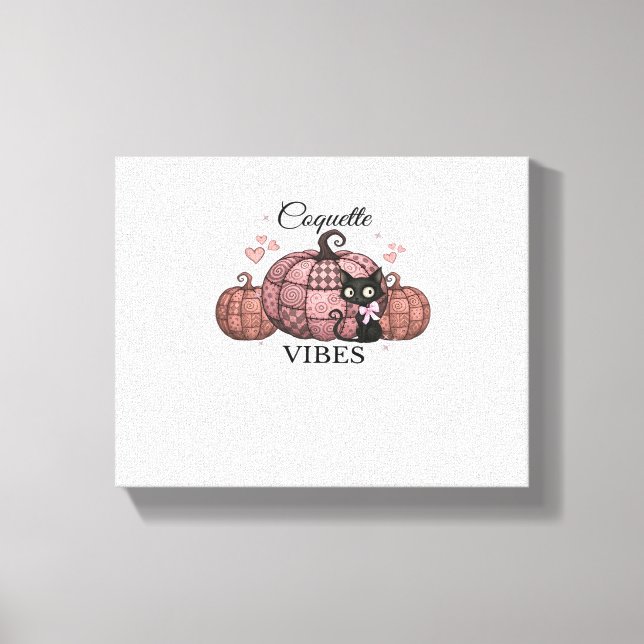 Lienzo Coquette Pink Pumpkin Cat Classic T-Shirt (Anverso)